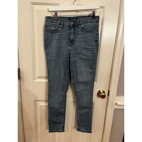 Calvin Klein High Rise Skinny Jeans in Ice Blue sz 10 NWT - Picture 4 of 12